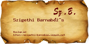 Szigethi Barnabás névjegykártya