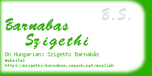 barnabas szigethi business card