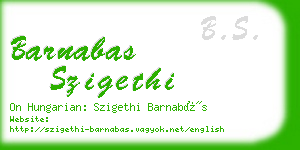 barnabas szigethi business card